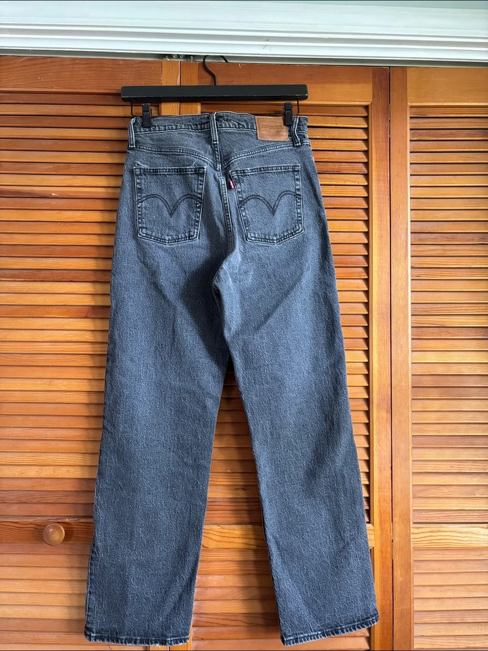 Levi's Premium‎ Ribcage Straight Ankle Women’s Washed Black Straight Jeans Sz 30
